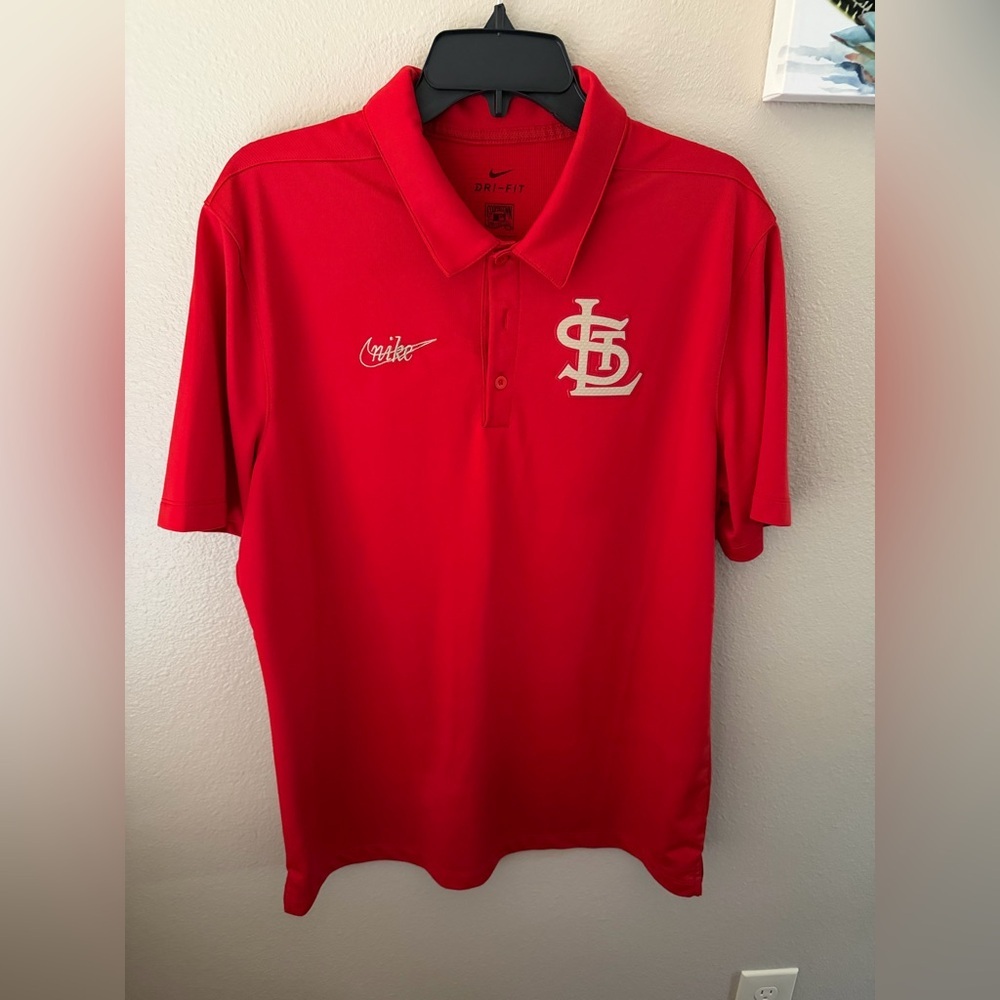 Nike Dri-Fit Cooperstown Collection St Louis Cardinals Polo Red Mens